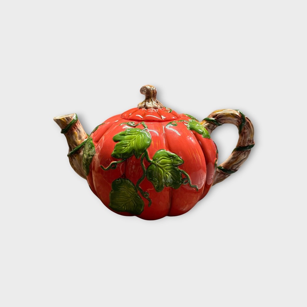 Flowers Inc Balloons Pumpkin Teapot Fall Harvest Thanksgiving Orange Excellent